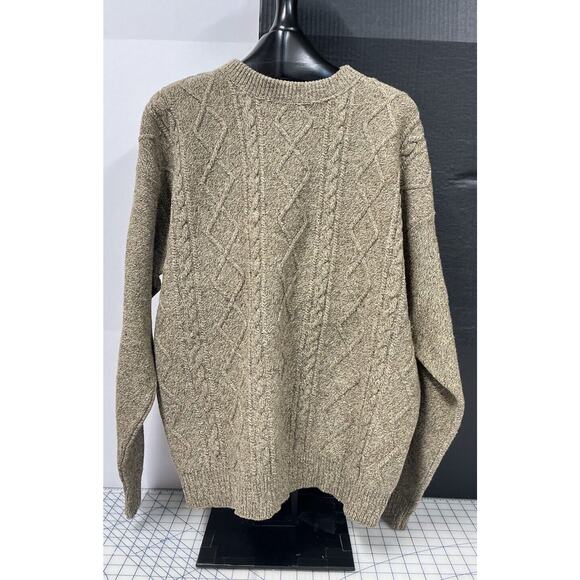 GANT 100% Lambswool Mens Pullover Sweater Size Large Tan Warm Made In USA‎ 🇺🇸 - Picture 1 of 9